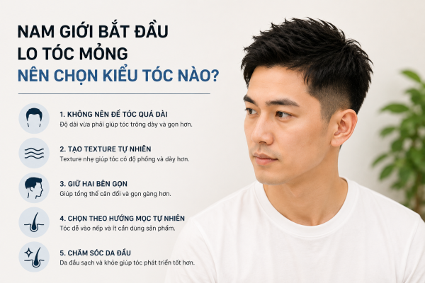 Nam giới bắt đầu lo tóc mỏng nên chọn kiểu tóc nào?