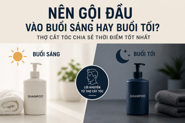Nên gội đầu vào buổi sáng hay buổi tối?
