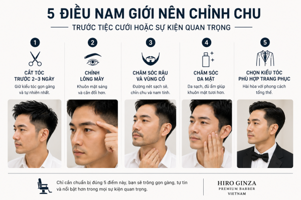5 điều nam giới nên chỉnh chu trước tiệc cưới hoặc sự kiện quan trọng